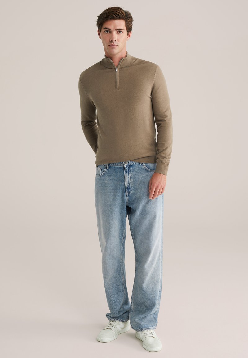 Jeans Outfit Maglione Lungo WE Fashion Maglione Khaki/cachi