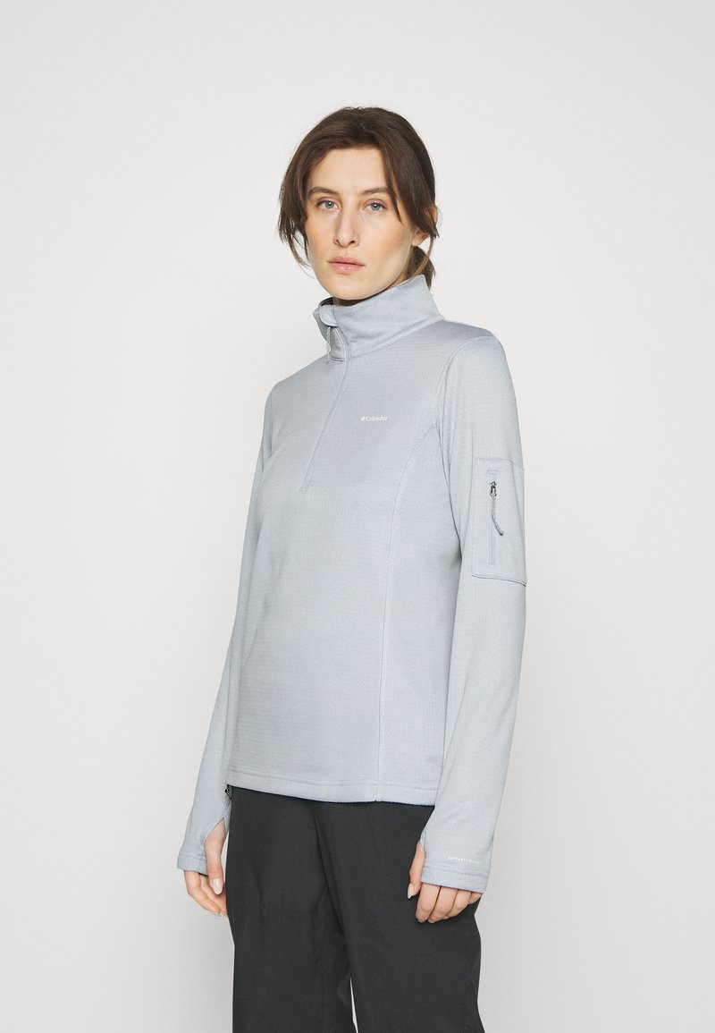 Colubia Woen's Park View Grid Fleece Half Zip, Cirrus Grey, 2X Plus