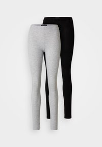 2 PACK - Leggings - Calças - mottled light grey/black