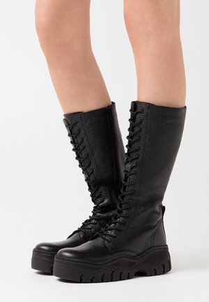 Zign Botas con plataforma - black
