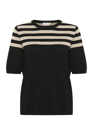 Kaffe KALIZZA STRIPED - T-shirt print - black feather gray half stripe