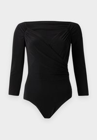 OFF SHOULDER SWEETHEART BODYSUIT - Top dugih rukava - black