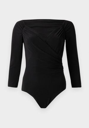 OFF SHOULDER SWEETHEART BODYSUIT - Bluză cu mânecă lungă - black