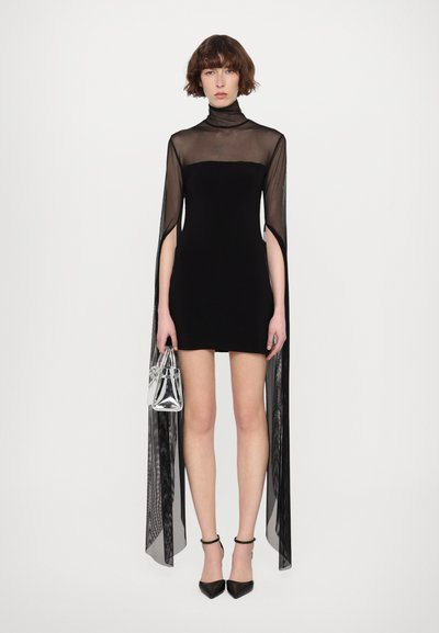 Norma Kamali RIBBON SLEEVE TURTLE NECK  - Kokteiļkleita/ballīšu kleita - black