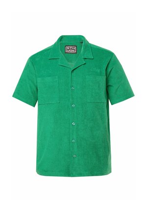 STHUGE, STHUGE SHIRT, SHORT SLEEVE, CUBA COLLAR, TERRY CLOTH, BOXY FIT, UP TO 8XL - Vapaa-ajan kauluspaita - emerald green