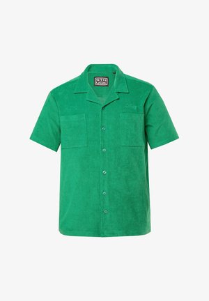 STHUGE, STHUGE SHIRT, SHORT SLEEVE, CUBA COLLAR, TERRY CLOTH, BOXY FIT, UP TO 8XL - Vapaa-ajan kauluspaita - emerald green