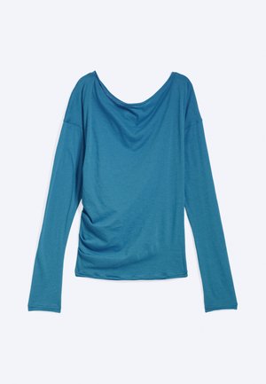 Weekday, EMMA OFF SHOULDER LONG SLEEVE - Camiseta de manga larga - aqua blue