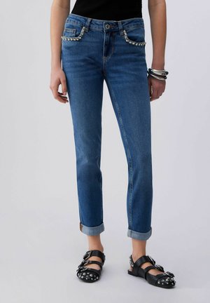 WITH BEJEWELLED EMBELLISHMENT - Jeans slim fit - dark blue