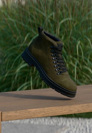 LEATHER - Členkové šnurovacie čižmy - muschio