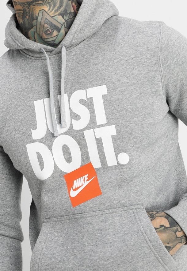 nike just do it white and orange hoodie