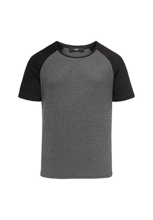 Humy RUNDHALS COLLOR BLOCK - Print T-shirt - anthrazit