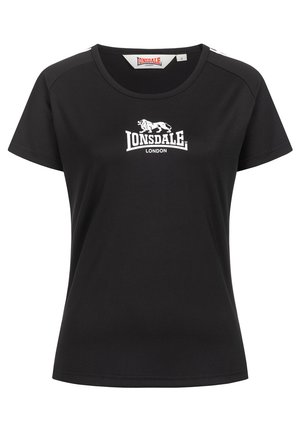 Lonsdale HALYARD - Print T-shirt - black white