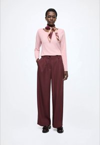 Marc O'Polo DENIM T-SHIRT, LSL, RAW CUT DETAILS jasnoróżowy