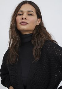 VILA VILIOMY LONG OPEN CARDIGAN - Kardigán - black