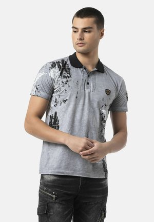 Cipo & Baxx, POLO T-SHIRT MIT PRINT UND IM REGULAR FIT - Poloshirt - grau