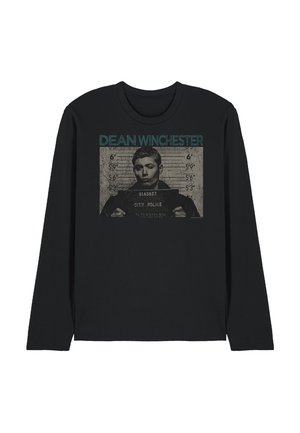 Cotton Soul, SUPERNATURAL/DEAN MUG SHOT - Long sleeved top - black