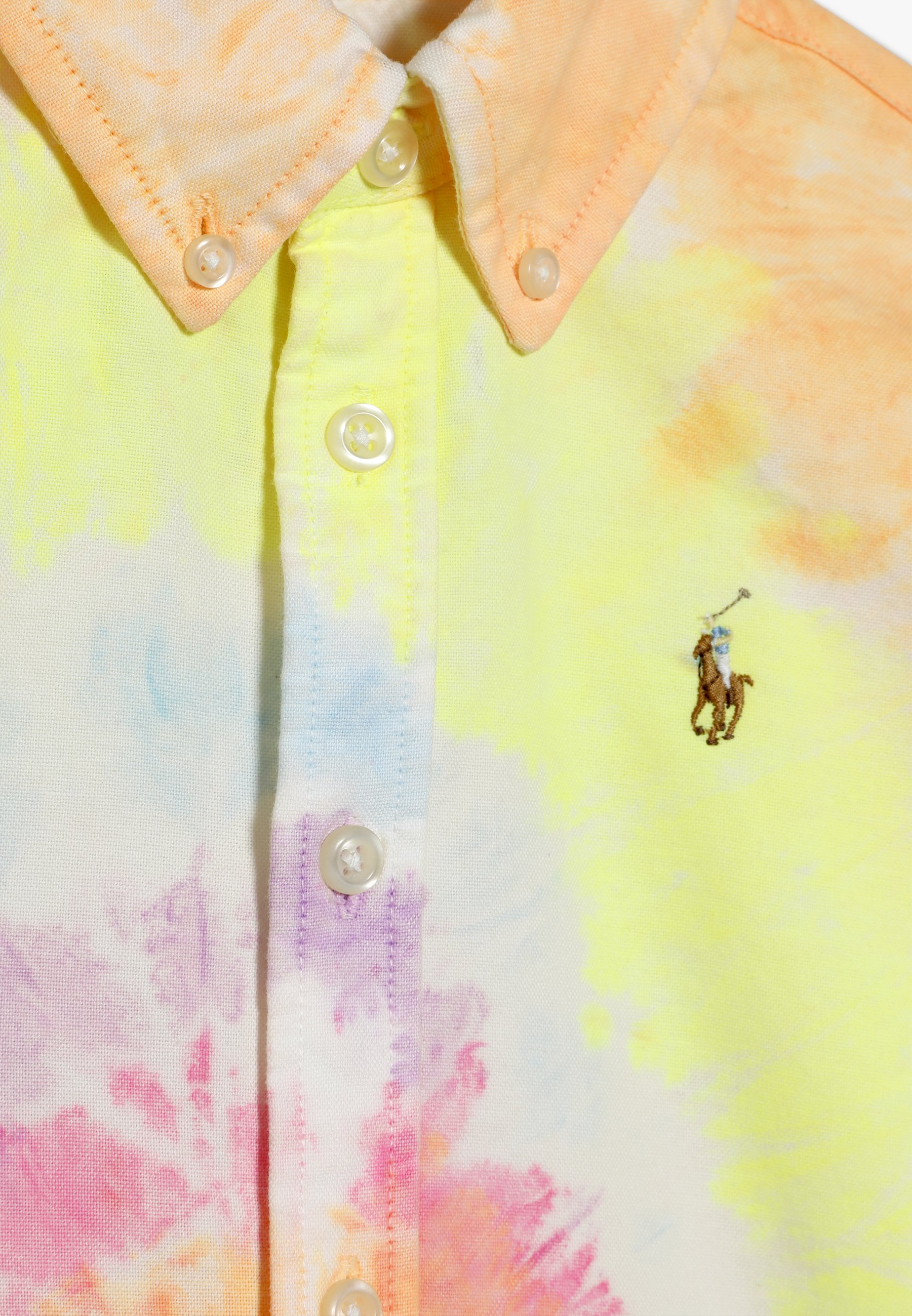 polo tie dye button down