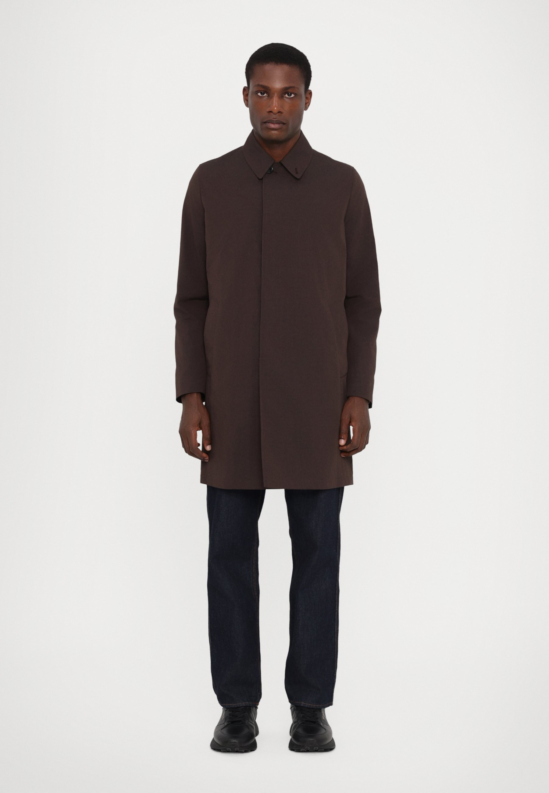 ジャケット・アウター Paul Smith LORO PIANA TRENCH COAT M Navy 'Storm System' Wool Mac With Detachable Gilet