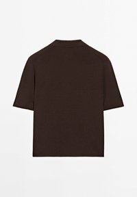 Massimo Dutti Polo shirt - mottled dark brown