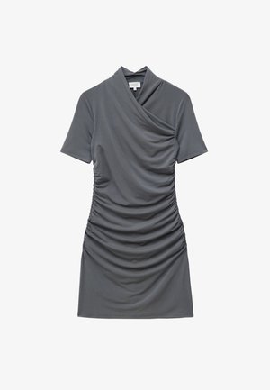 & OTHER STORIES, & OTHER STORIES DRAPED WRAP MINI DRESS - Etuikjole - dark grey