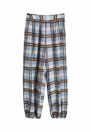 SHEER BALLOON LEG - Pantalon classique - blue/chocolate check