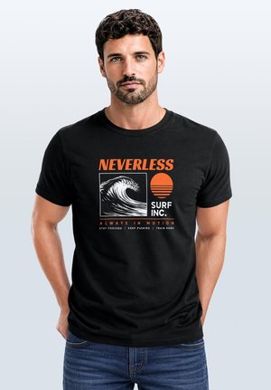 Neverless, Print T-shirt - schwarz