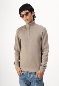 Jack & Jones PREMIUM JPRBLAMILANO HALF ZIP - Džemperis - greige
