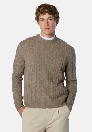 CABLE-KNIT CREW-NECK - Maglione - taupe