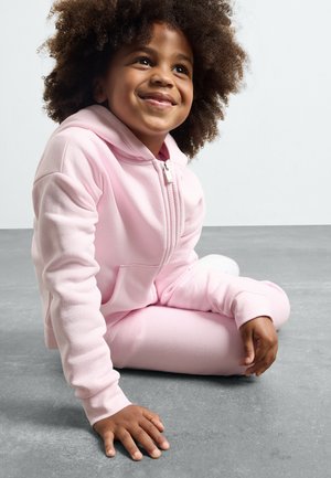Nike Sportswear CLUB HIGH LOW HOODIE - Felpa con zip - pink foam