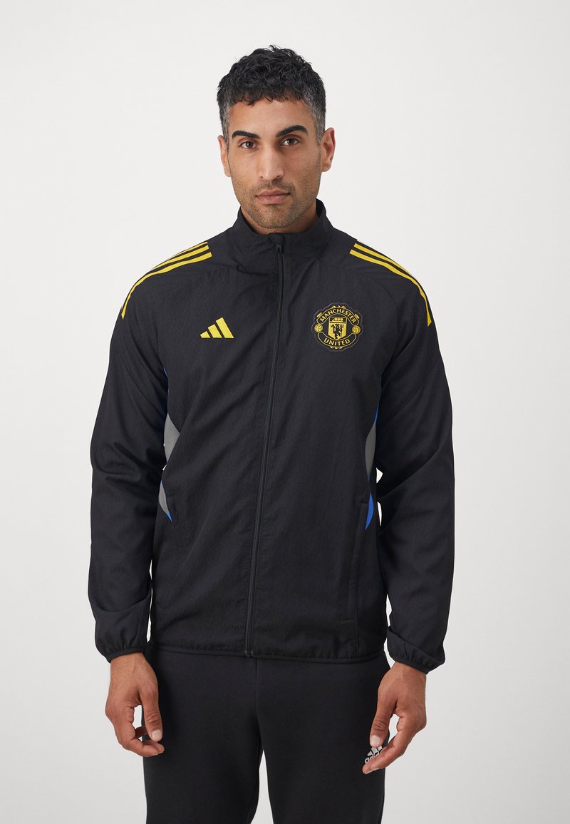 adidas Performance MANCHESTER UNITED EU PRE JACKET - Joukkuetuote - black/hi-res blue/tribe yellow