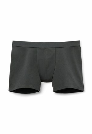 Dunkelgraue Stretch-Cotton-Boxershorts mit einem weichen Bund, ausgestattet mit einem Frontpouch und glatten, abgerundeten Beinöffnungen.