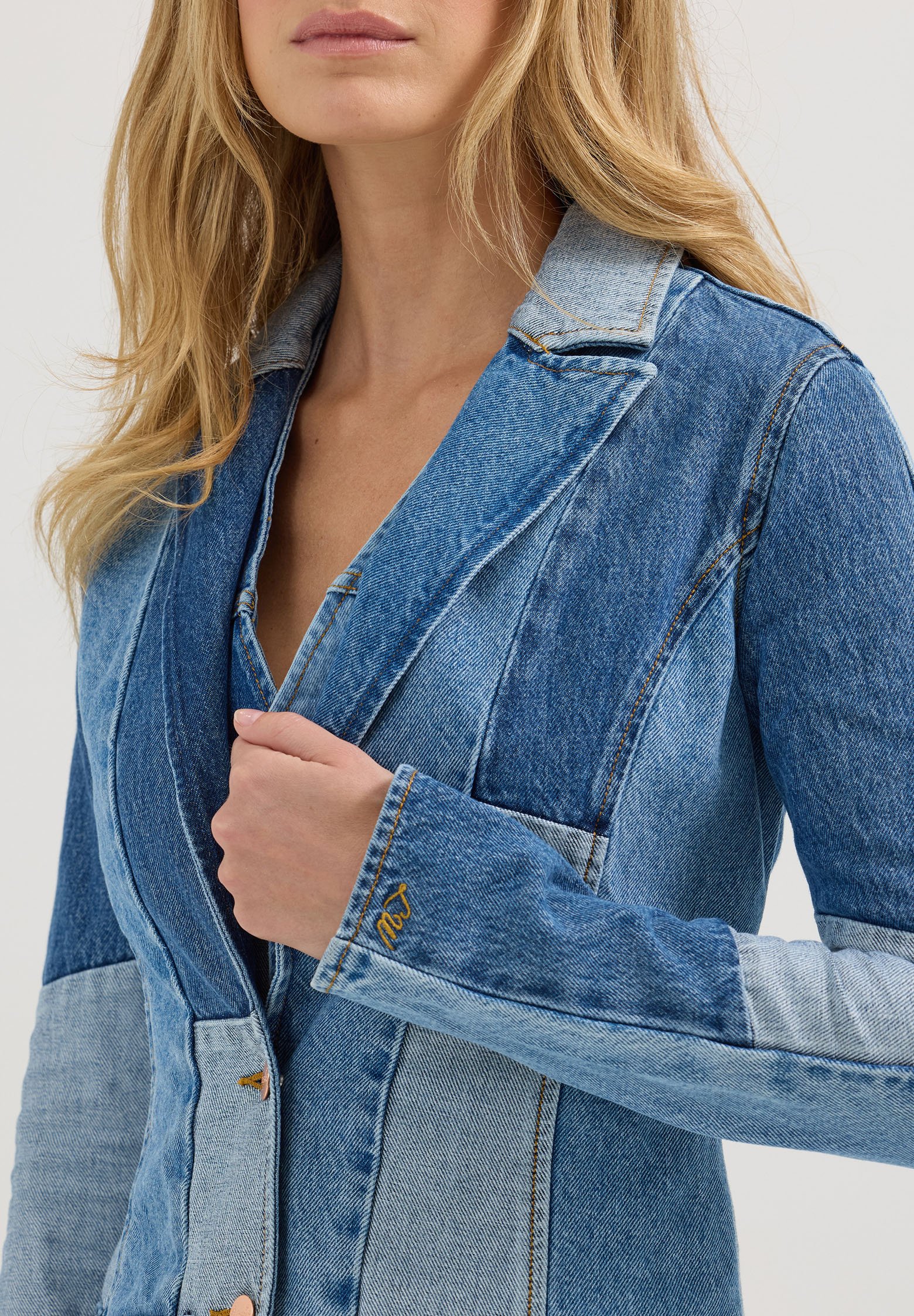 patchwork blazer womens