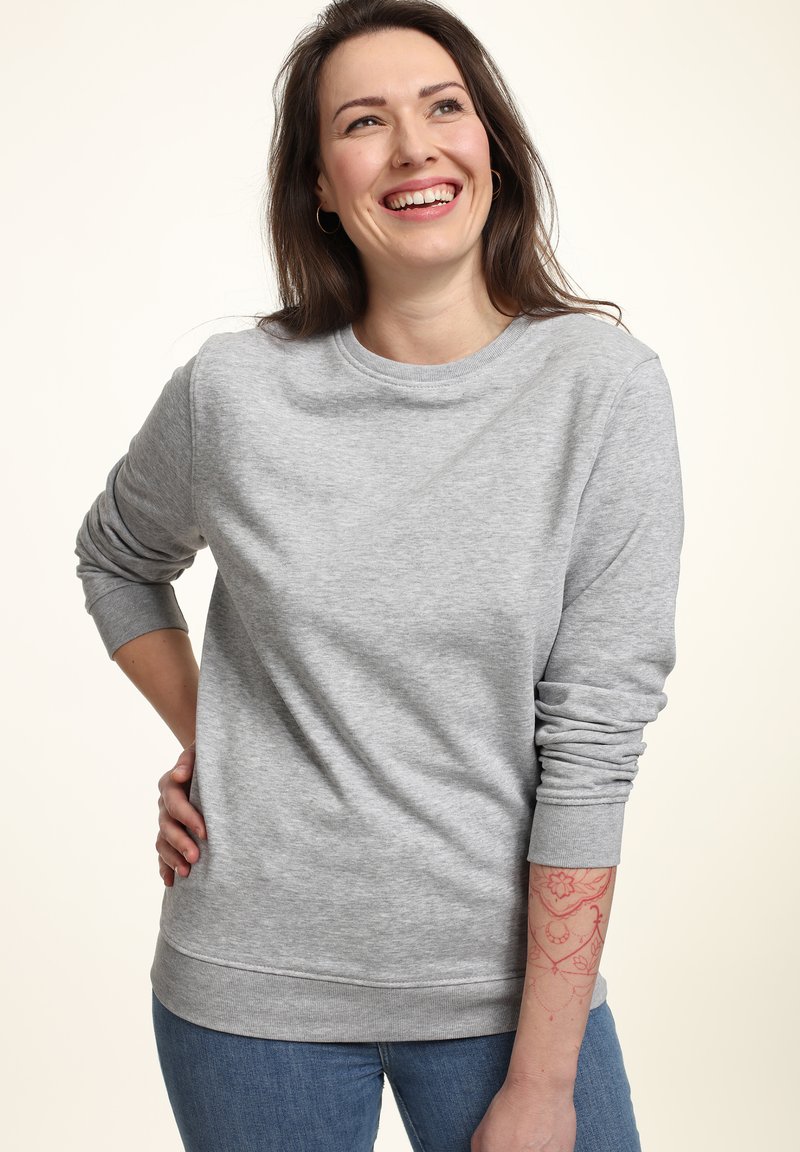 Henry Tiger ORGANIC CREWNECK - Sweatshirt - heather grey/lysegråmeleret -  Zalando.dk