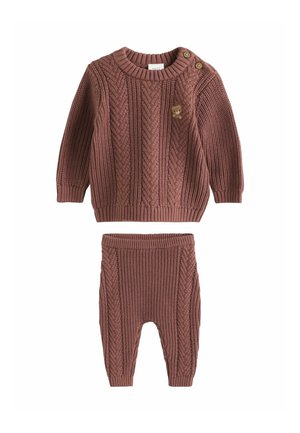 Next BABY CABLE KNIT JUMPER AND LEGGINGS SET - Svetrík - chocolate brown