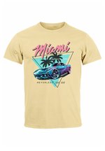 Canottiera Uomo Neverless Miami Beach - Stampa Vintage Palme, 100% Cotone, Slim Fit