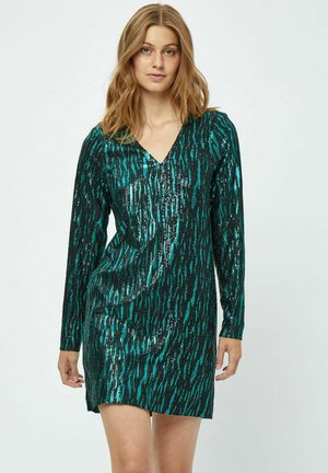 CAIA V-NECK SHORT GLITTER  - Cocktailklänning - jade green