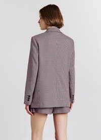 Calliope MONOPETTO PIED DE POULE - Blazer - var rosso scuro