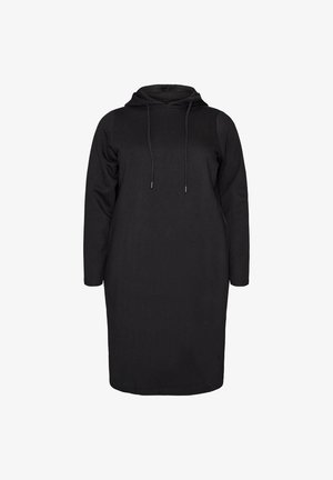 Zizzi, KAPUZEN-SWEATKLEID MIT TASCHEN - Robe survêtement - schwarz