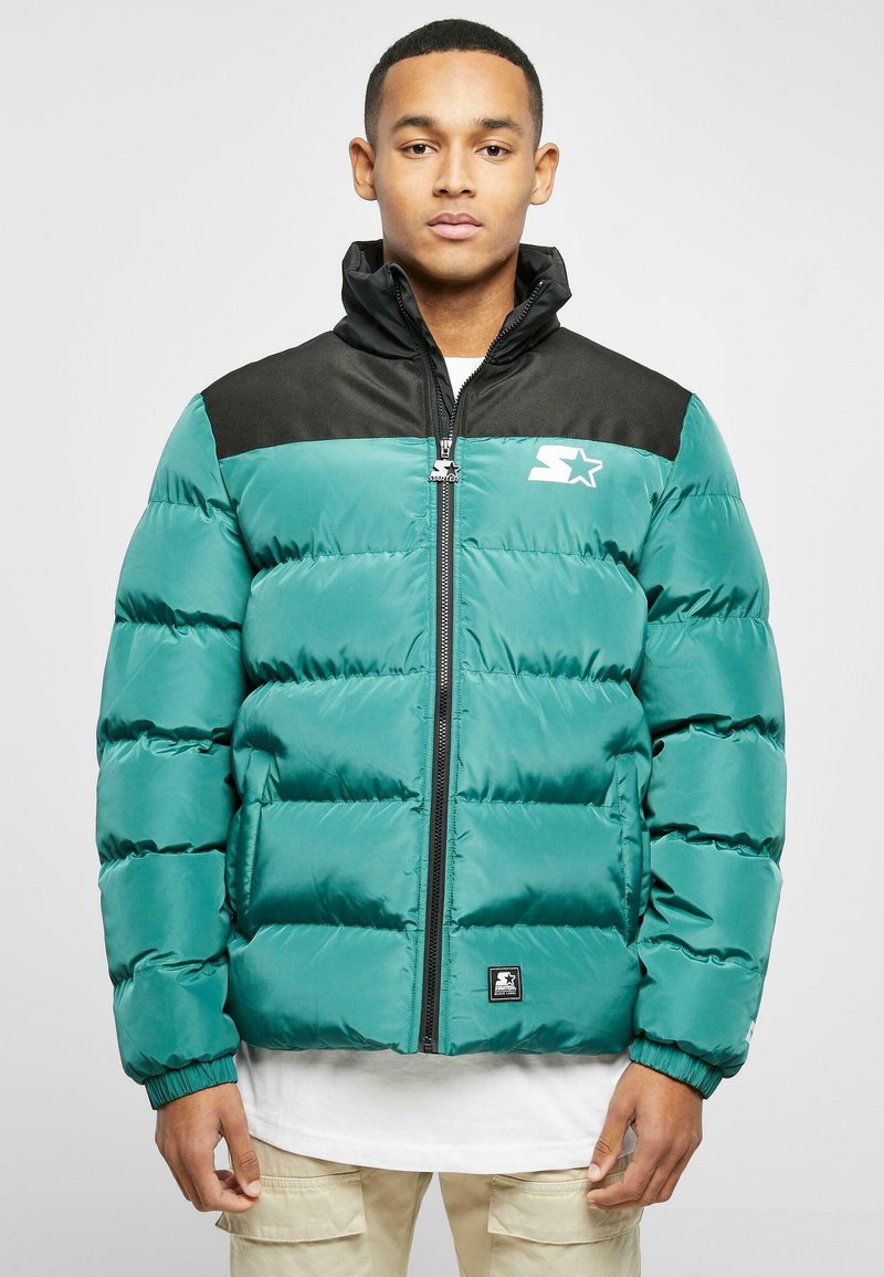 Starter - LOGO PUFFER  - Žieminė striukė - darkfreshgreen black, Padidinti