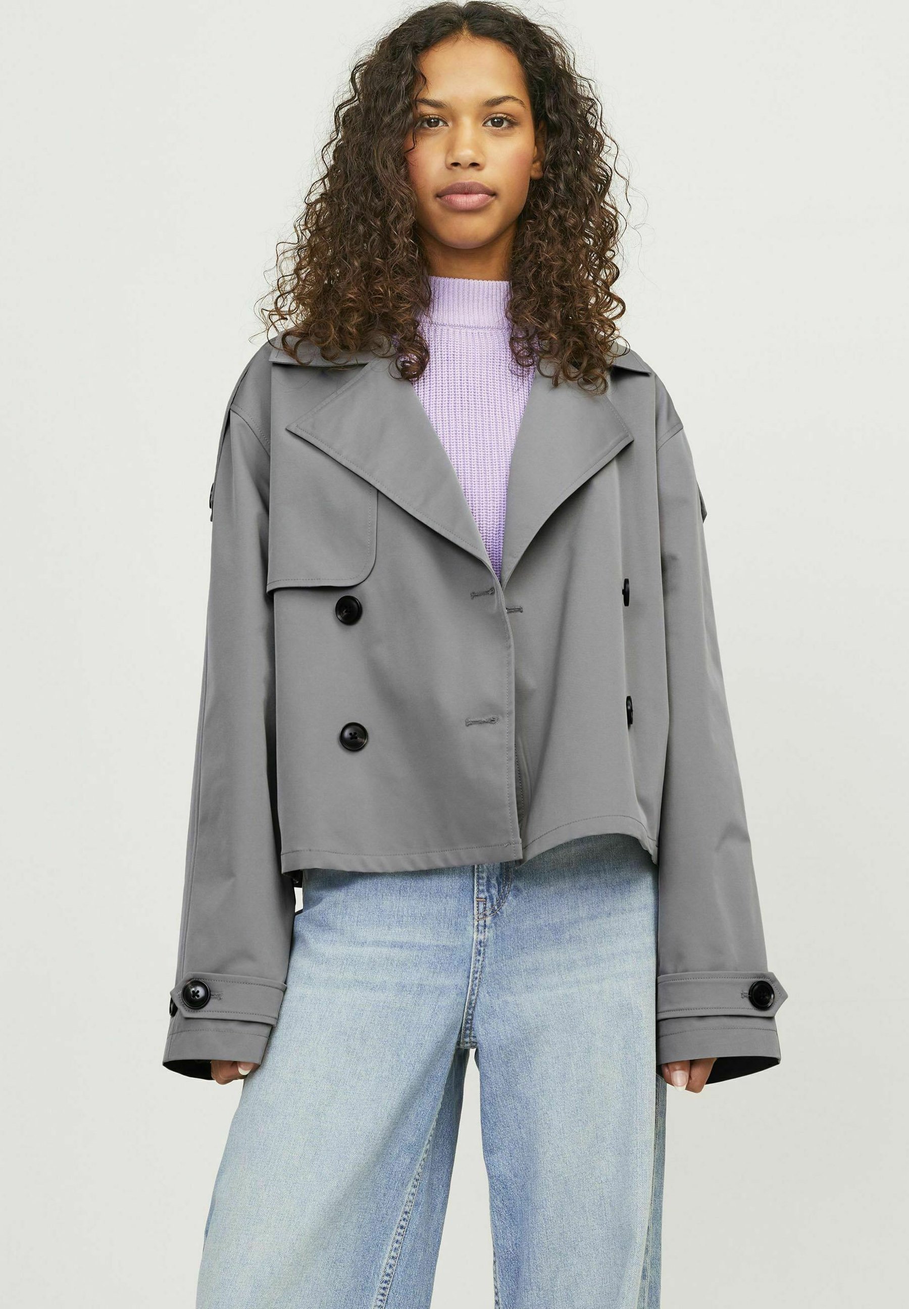 JJXX CARLIE SHORT UNISEX - Trenchcoat - titanium/grau - Zalando.de