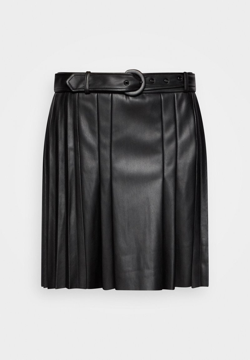 Jupe Naf Naf Noire Satinée Superposée - Taille 34 (XS) - Occasion Comme Neuve, Portée 1 Fois