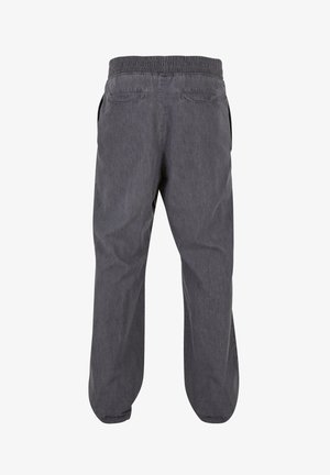 Hallid, vabaltöötavad püksid elastse vöökohtaga, kahe tagatasku ja kitsenevate varrukaotstega. Kangas näeb välja pehme ja õrna tekstuuriga.