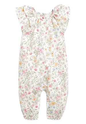 ECRU/PINK FLORAL PRINT ROMPER (0MTHS-2YRS) - Jumpsuit - off-white