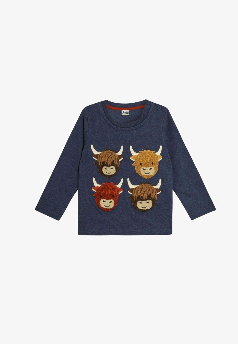 JoJo Maman Bébé HIGHLAND COW BOUCLE - REGULAR FIT - Top s dlouhým rukávem - denim