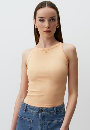 SLIM FIT HALTER NECK BASIC TOP - Top - peach