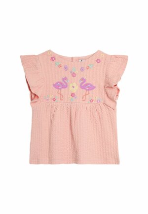 JoJo Maman Bébé Camiseta estampada - coral pink flamingo