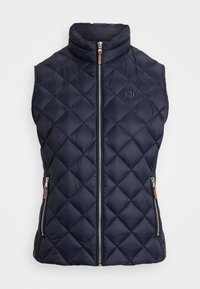 DIAMOND QUILTED MOCKNECK DOWN VEST - Vest - dark navy