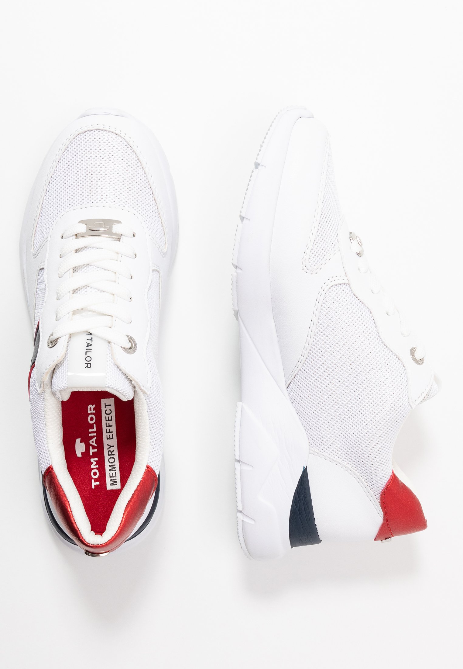 TOM TAILOR Joggesko white Zalando.no TOM TAILOR Joggesko whiteneon yellowhvit Zalando.no