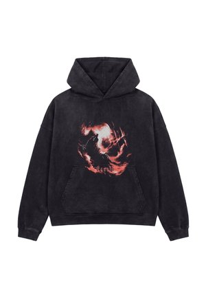 FAVELA, HELL HOODIE - Vetoketjullinen college - black washed