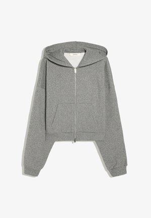 Bershka, WITH RHINESTONES - HOODIE - Felpa con zip - dark grey